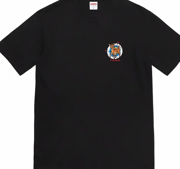 Spiral 22SS Deer Printing Target XL Logo Black L M S Archery Tee White and 0905